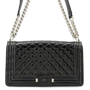 Chanel Chain Shoulder Bag, Coco Mark, Matelassé, Boy Chanel, Patent Leather, ...